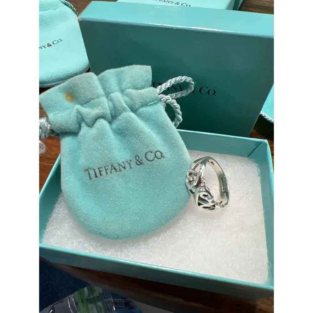 Tiffany & Co. Paloma Picasso Triple Loving Heart Ring Sterling Silver Size 6